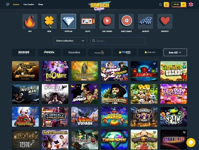 Upptäck Snatch Casino - Recension & Bonusar! 4 Spelautomater på Snatch Casino